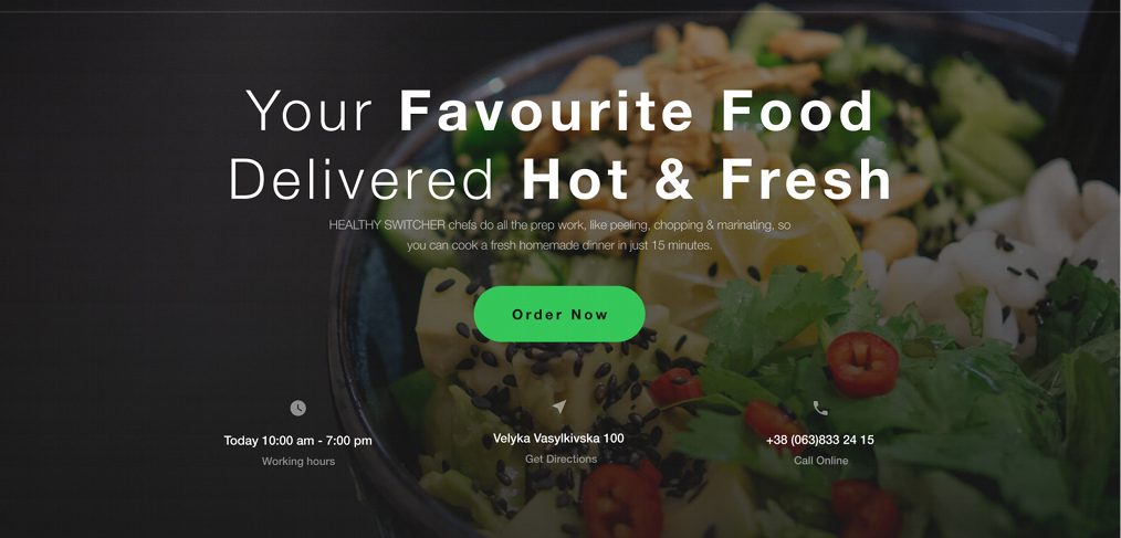 Free food Figma landing page