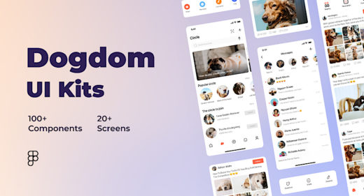 Free pets mobile UI kit for Figma