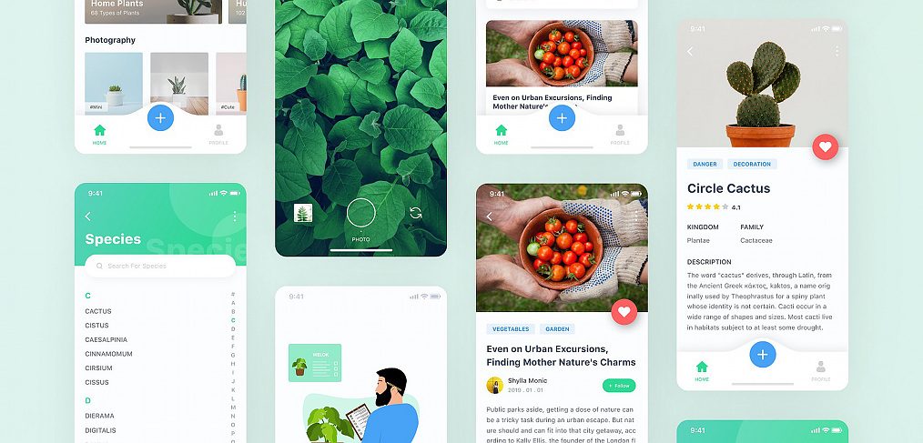 Free plant app Figma template