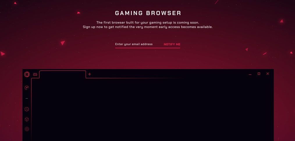 Gaming browser Figma landing page