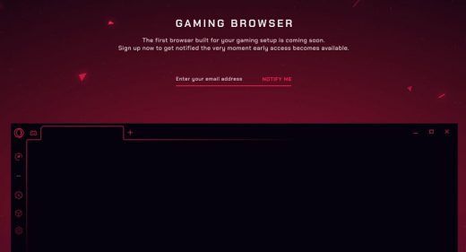 Gaming browser Figma landing page