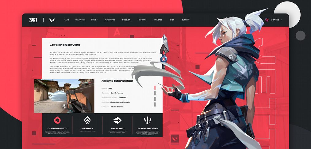 Gaming website concept for Figma