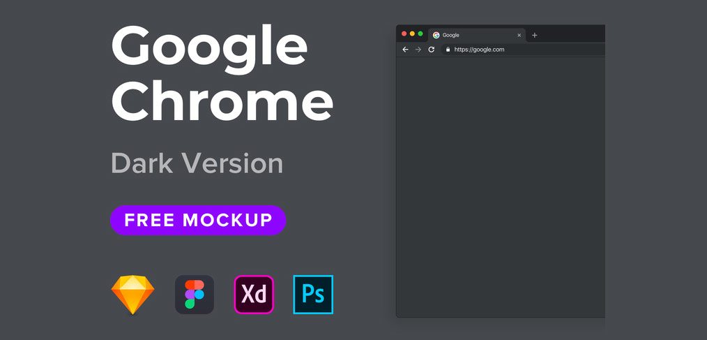 Google Chrome Dark Mockup