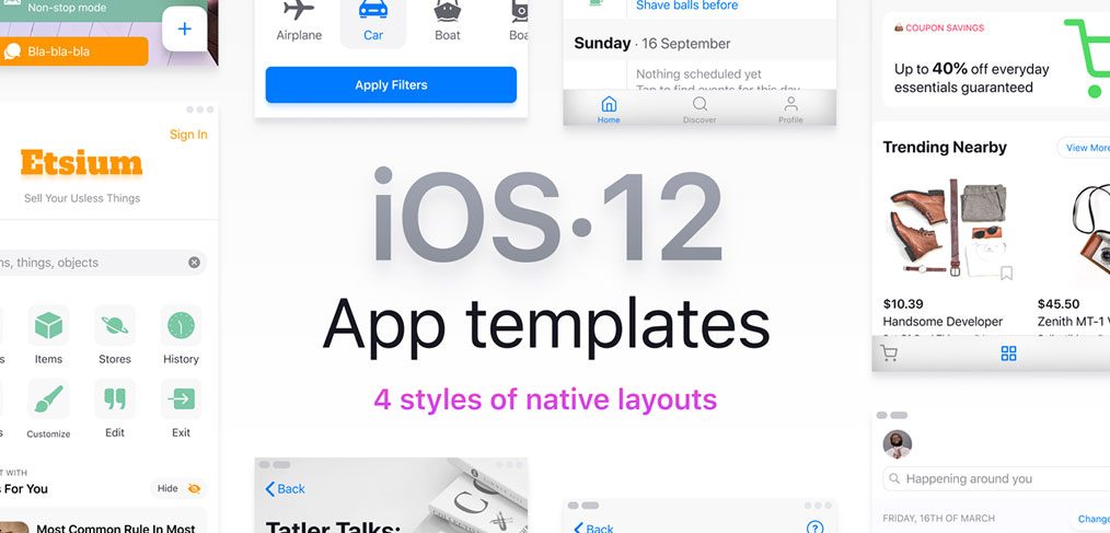 iOS 12 Figma Templates Library