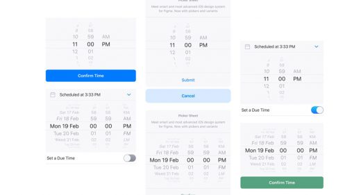 iOS datepicker Figma template