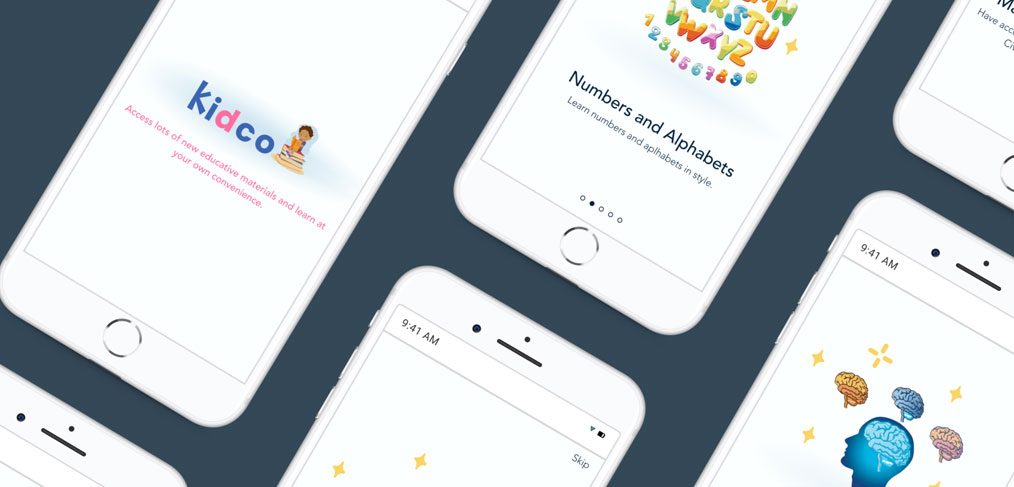 Kidco - Mobile Onboarding screens