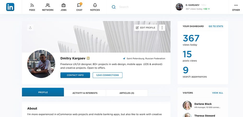 Linkedin Figma template redesign