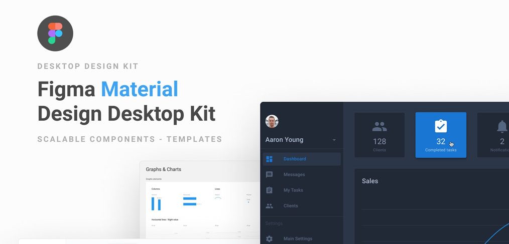 Material dashboard templates for Figma