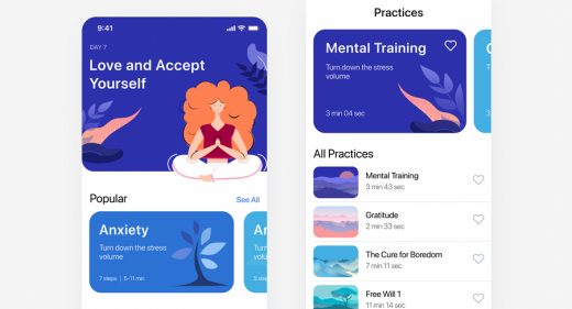 Meditation iOS app Figma template