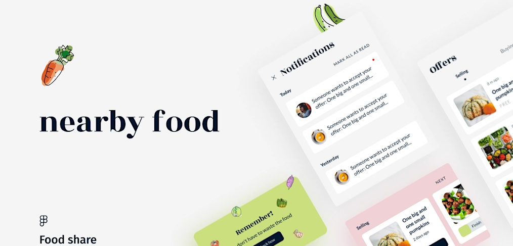 Nearby food Figma app freebie