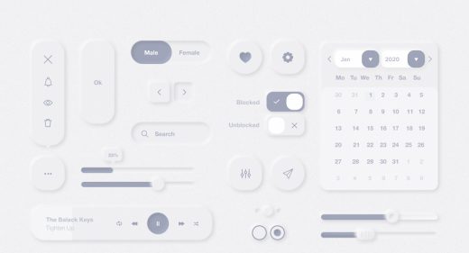 Neumorphic Figma UI Elements