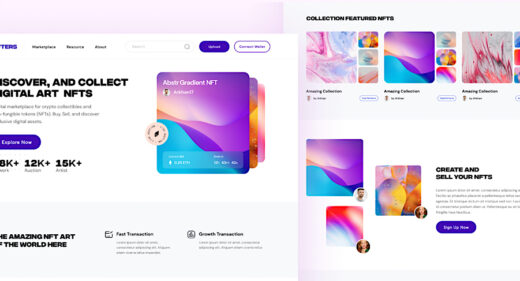 NFT marketplace Figma website template