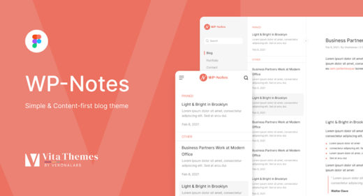 Notes web app template for Figma