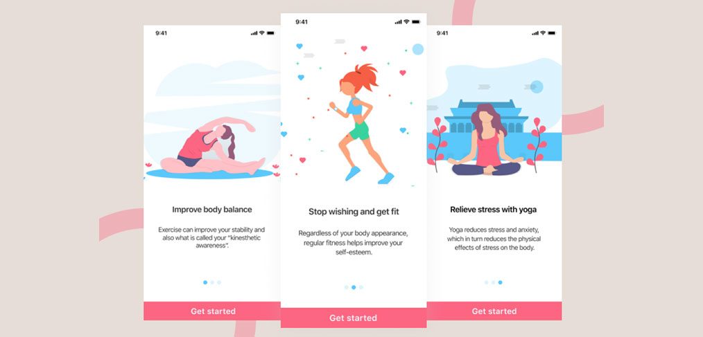 Onboarding screens for health app