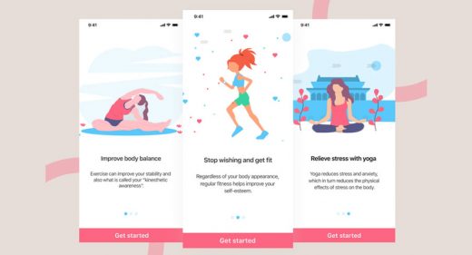 Onboarding screens for health app