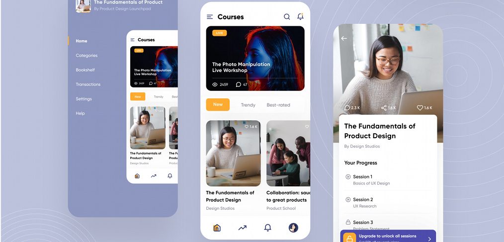 Online course Figma app template