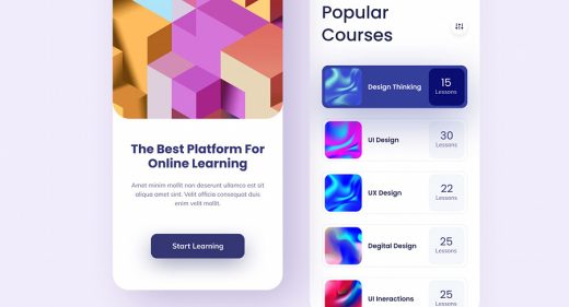 Online learning Figma app template