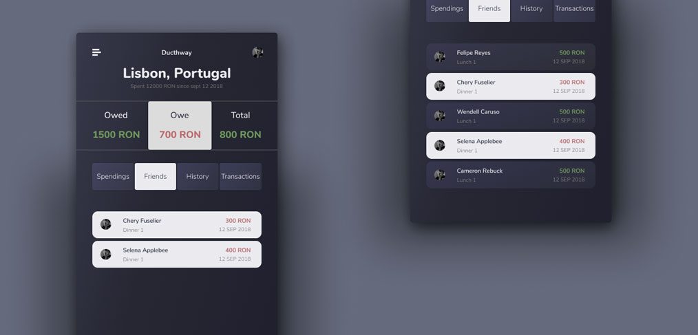 Payment split mobile concept