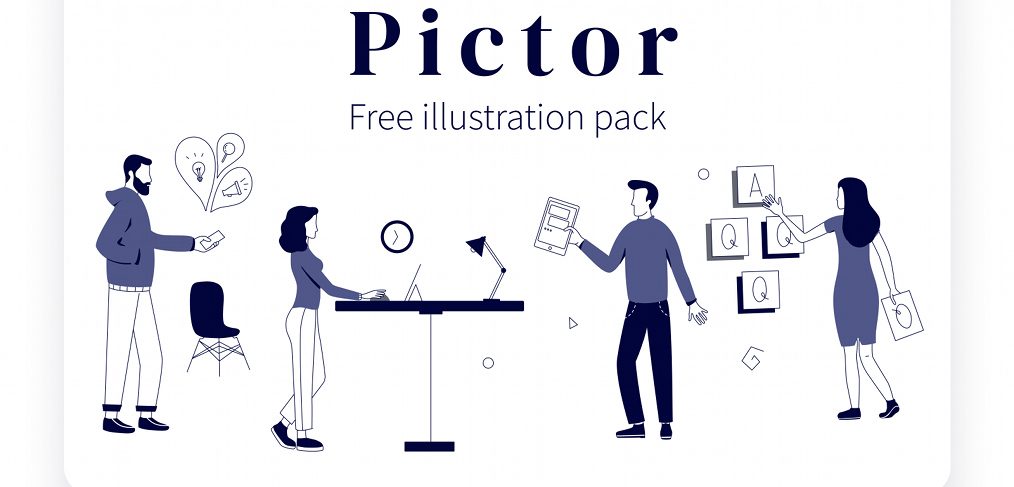 Pictor - Free Figma illustration pack