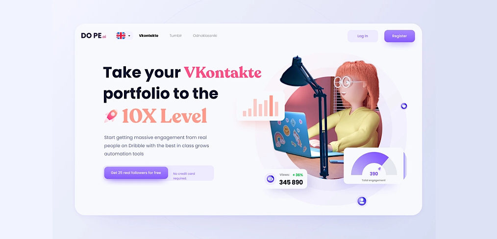 Playful Figma homepage concept