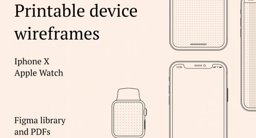 Printable device wireframes made in Figma