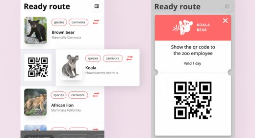 QR code ticket mobile UI