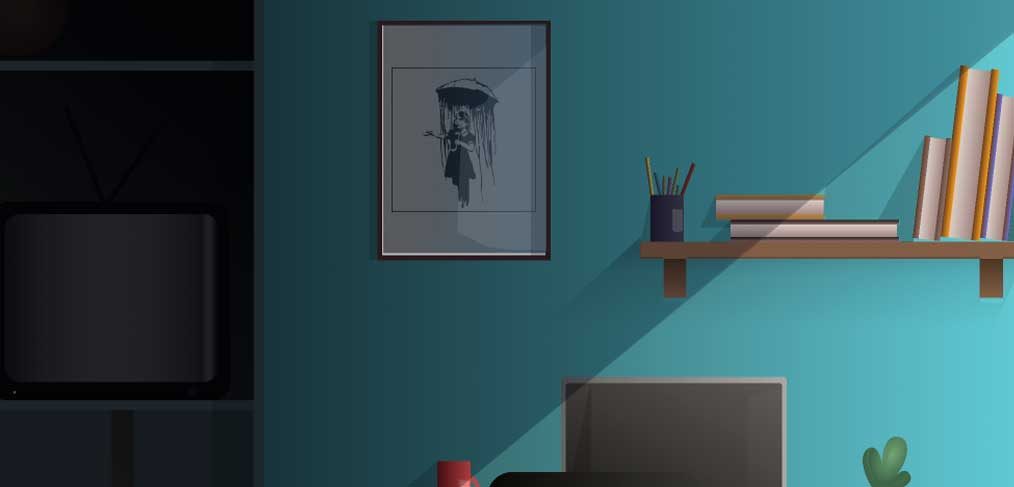 Room and desk Figma illustration