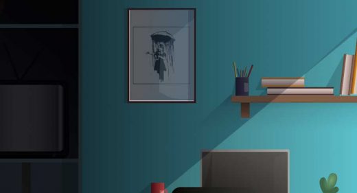 Room and desk Figma illustration