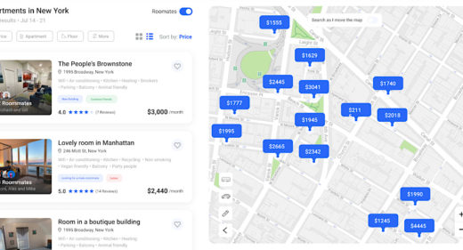 Roommates finder free Figma template