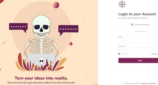 Skull login page concept for Figma