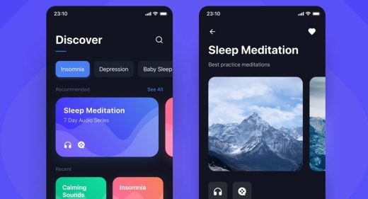 Sleep app mobile template for Figma