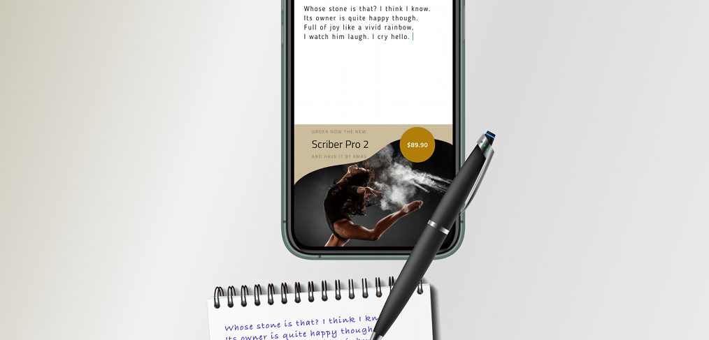 Smart scribe pen Figma freebie