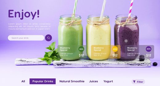 Smoothie concept page