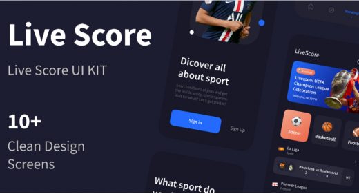 Sports live score free Figma UI kit