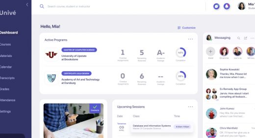 Student dashboard Figma template