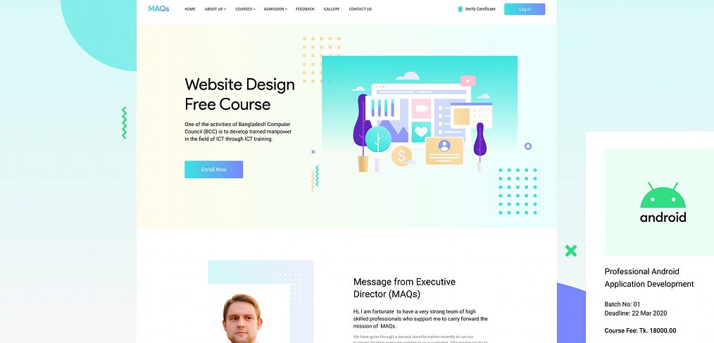 Training free Figma landing page