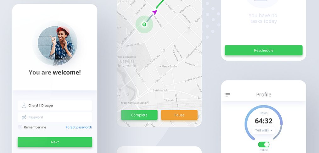 Transportation app Figma template