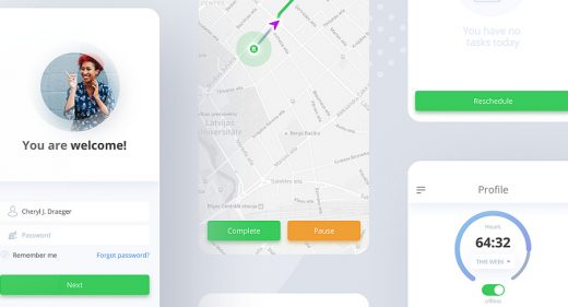 Transportation app Figma template