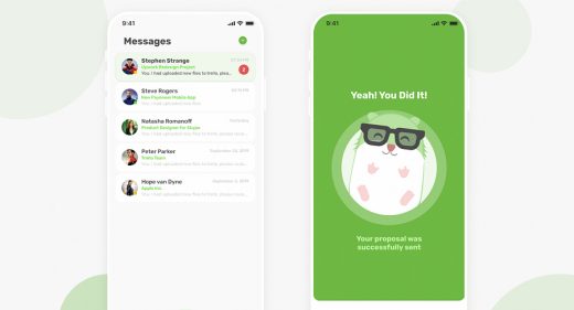 Upwork app redesign for Figma