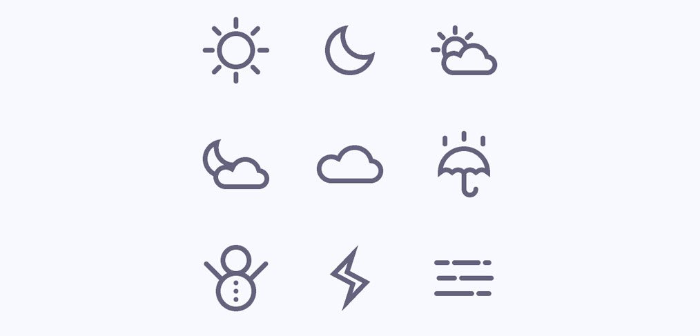 Weather icons for Figma