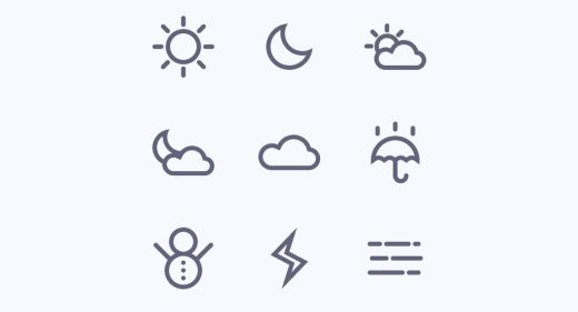 Weather icons for Figma