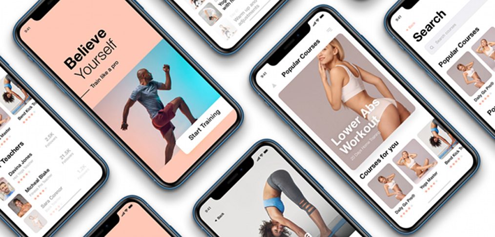 Workout free Figma app UI kit