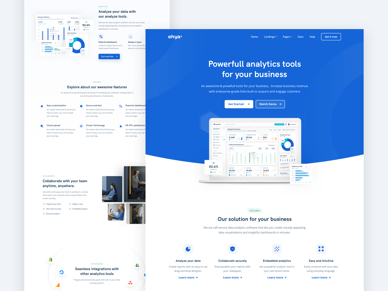 ehya landing page figma ui kit 2